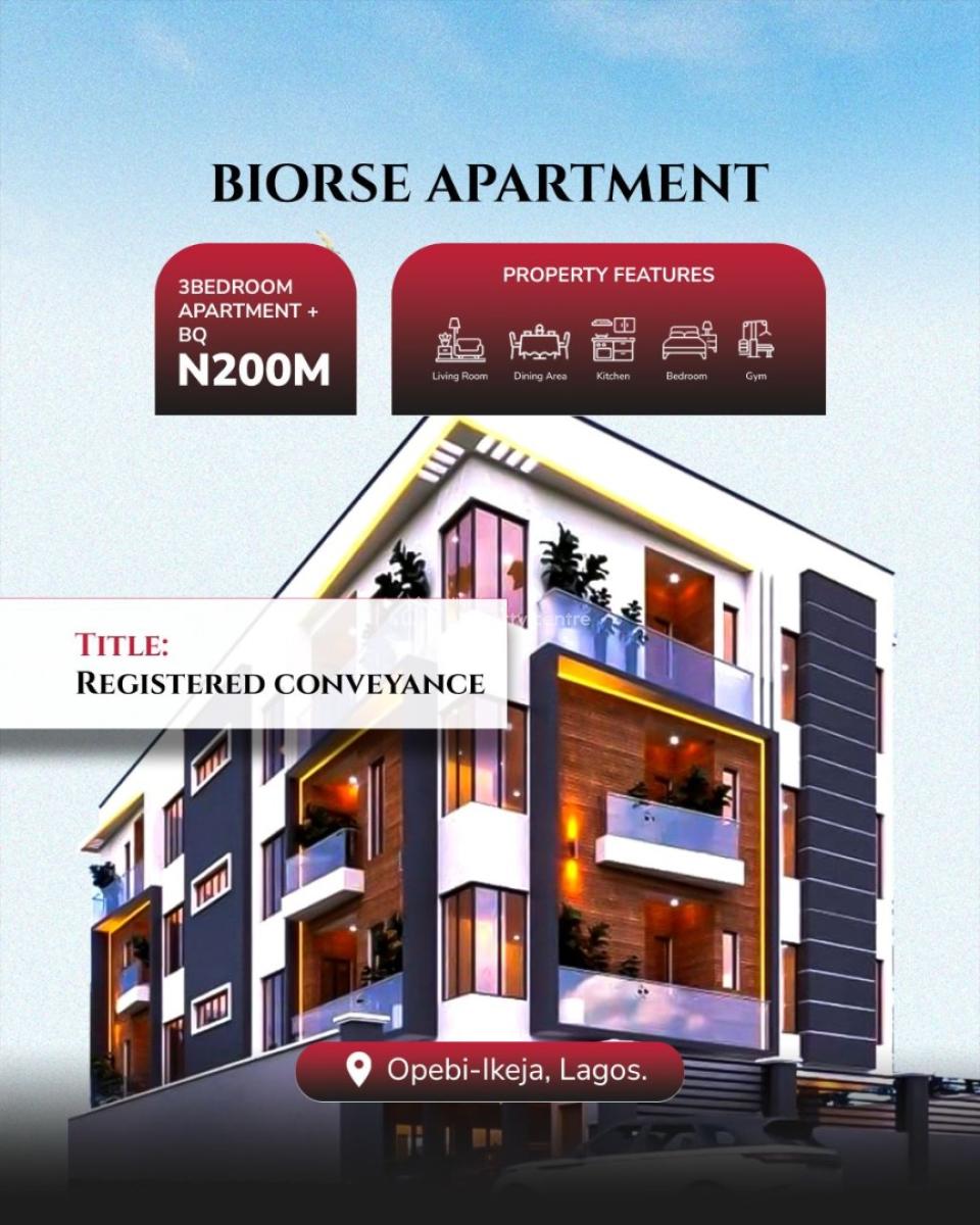 3 Bedroom Apartment with Bq, 8 Months Payment Plan, Opebi, Ikeja, Lagos, Flat / Apartment for Sale