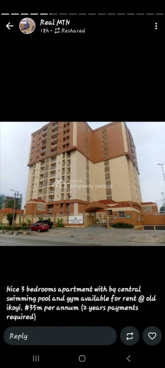 Luxury 4 Bedroom Flat with Bq,fitted Kitchen,swimming Pool,gym., Off Alexander Road, Old Ikoyi, Ikoyi, Lagos, Terraced Duplex for Rent