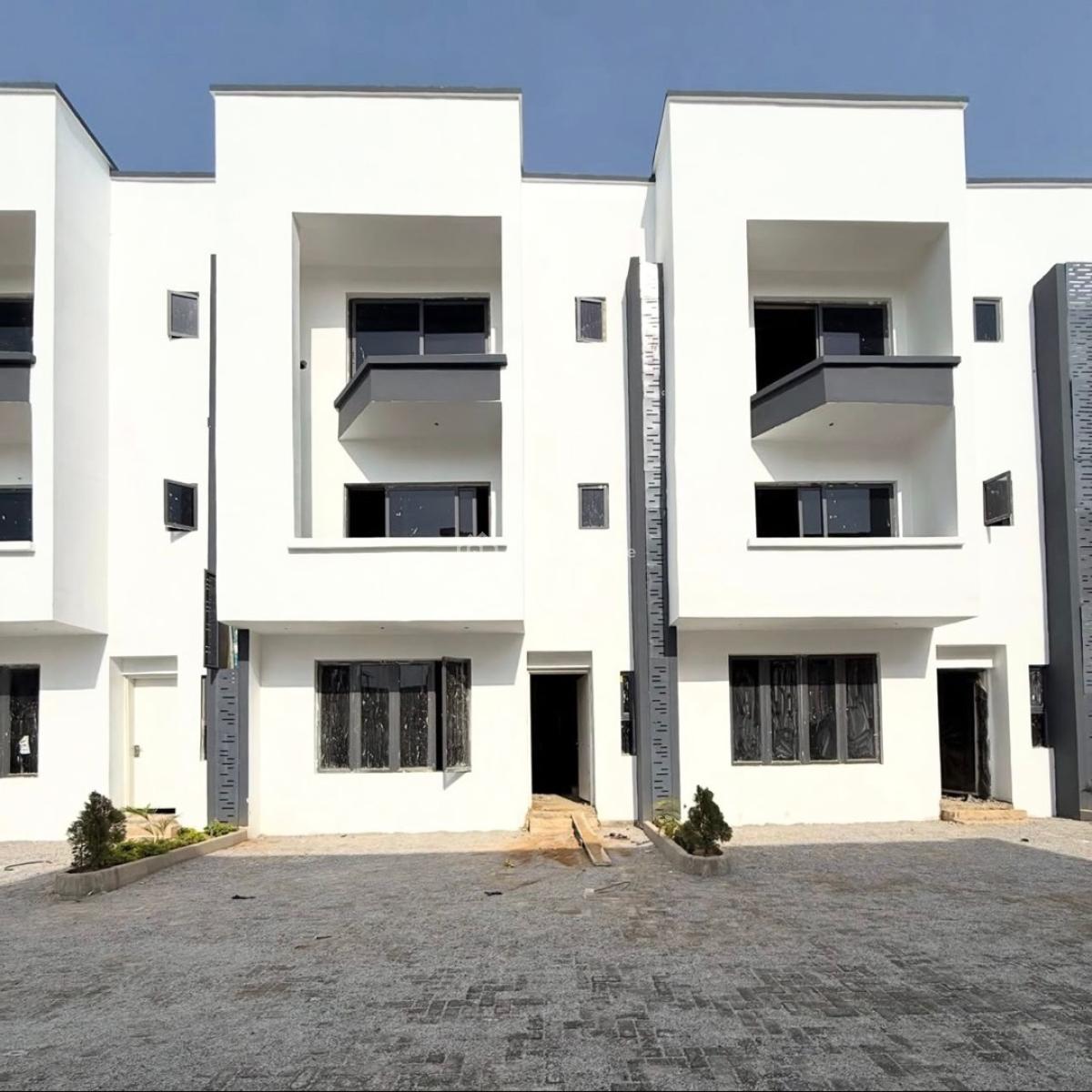4 Bedroom Solidly Built Semi Finished Terrace Duplex,bq, Secured Axis, Secured Neighborhood, Jahi, Abuja, Terraced Duplex for Sale