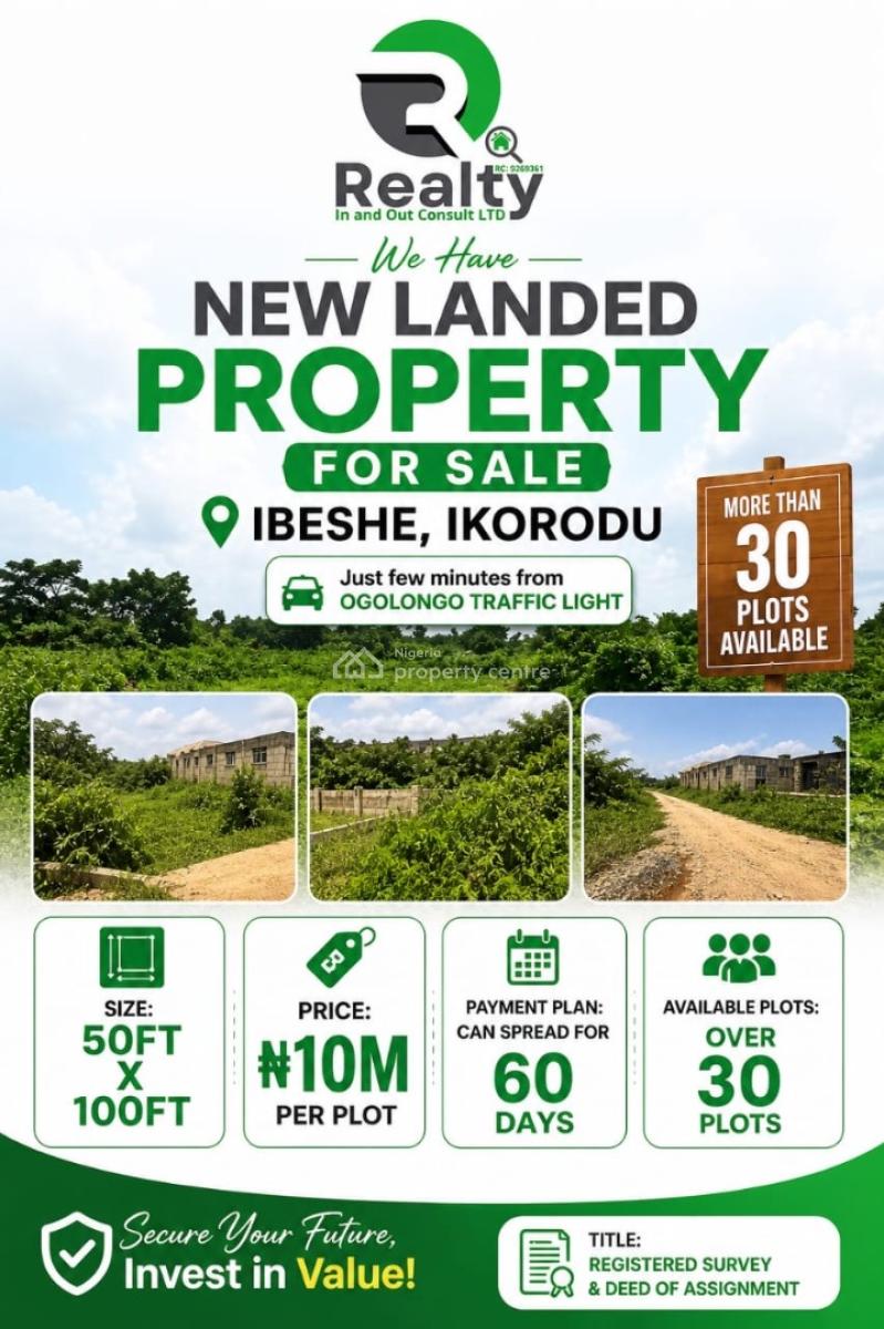Standard Plot of Land in a Well Developed Area, Ibeshe, Ikorodu, Lagos, Residential Land for Sale