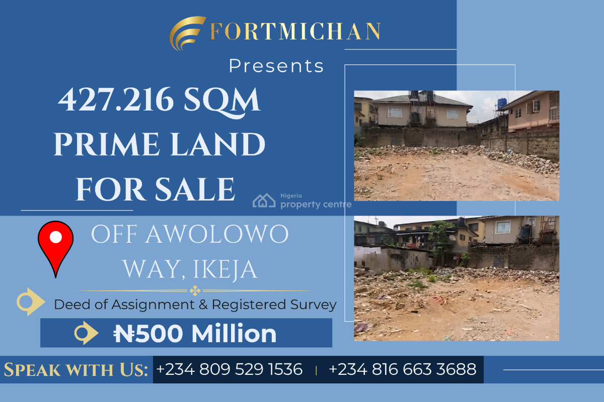 427.216 Sqm Prime Land, Off Awolowo Way, Ikeja, Lagos, Land for Sale