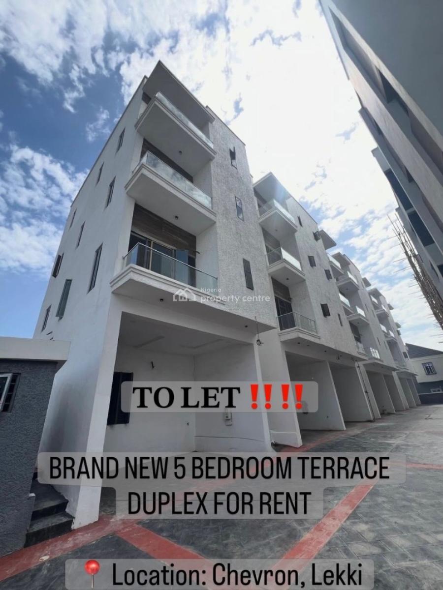 Brand New 5 Bedroom Terrace Duplex, Chevron, Lekki, Lagos, Terraced Duplex for Rent