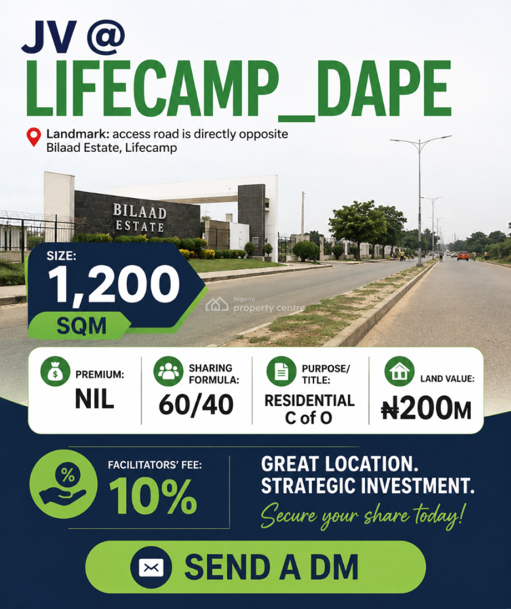 Jv @ Life Camp, Dape, Life Camp, Abuja, Residential Land Joint Venture