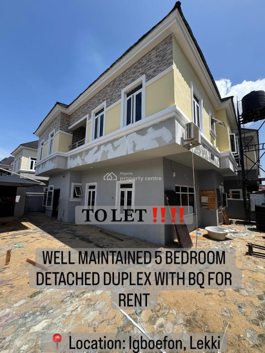 Well Maintained 5 Bedroom Detached Duplex with Bq, Lekki, Igbo Efon, Lekki, Lagos, Detached Duplex for Rent