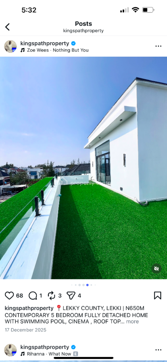 Contemporary 5 Bedroom Fully Detached Slpool with Cinema, Rooftop, Lekky County Homes, Ikota, Lekki, Lagos, Detached Duplex for Sale