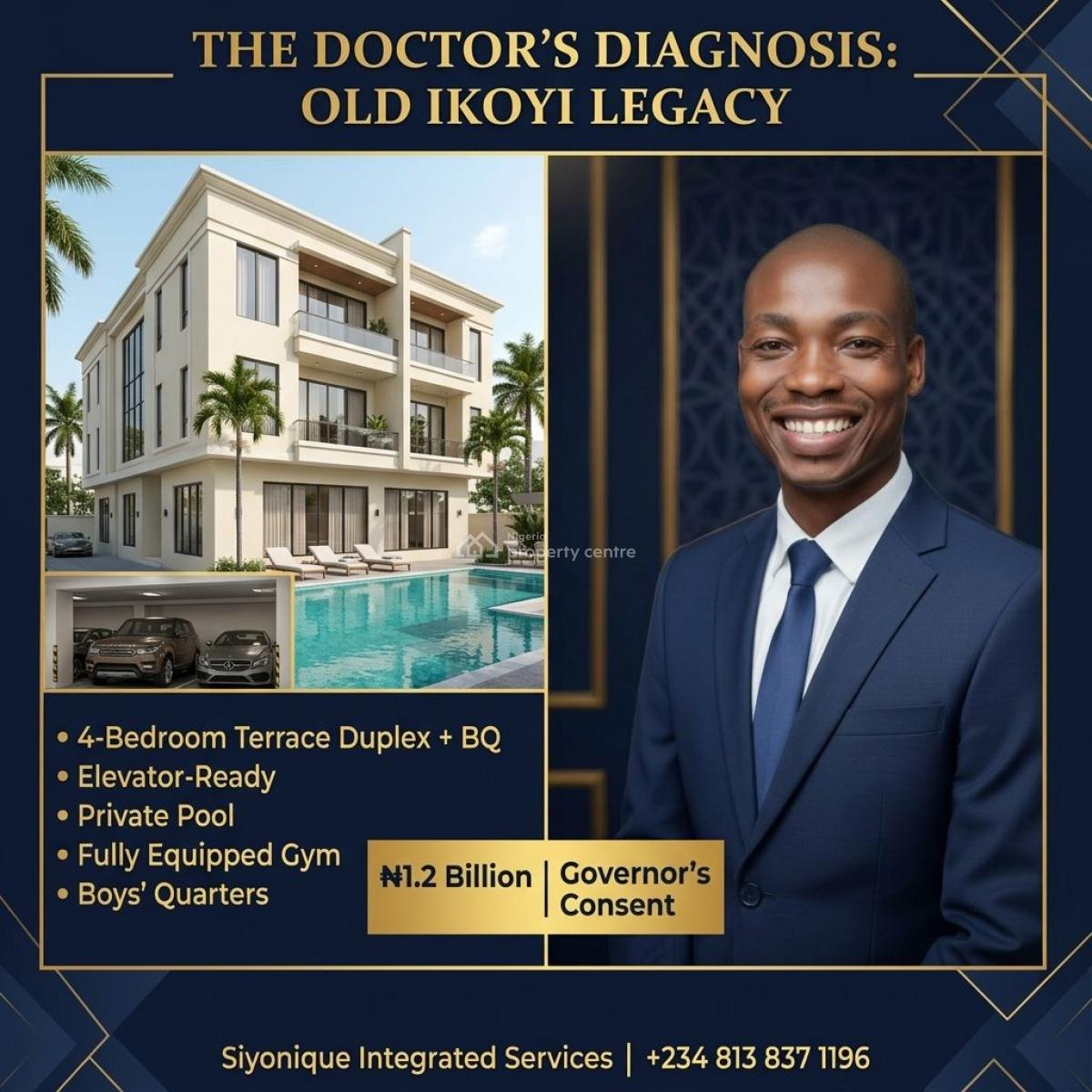 Luxurious 4 Bedroom Terrace Duplex with Bq,swim Pool, Gym, Old Ikoyi, Ikoyi, Lagos, Terraced Duplex for Sale