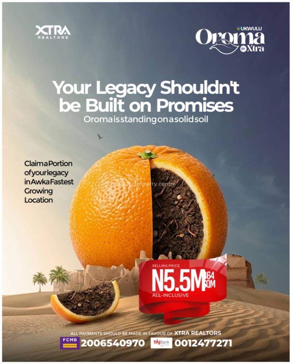 464sqm per Plots with Registered Survey and Deed, Oroma Estate at Ukwulu By Anambra State University Igbariam Campus, Dunukofia, Anambra, Mixed-use Land for Sale