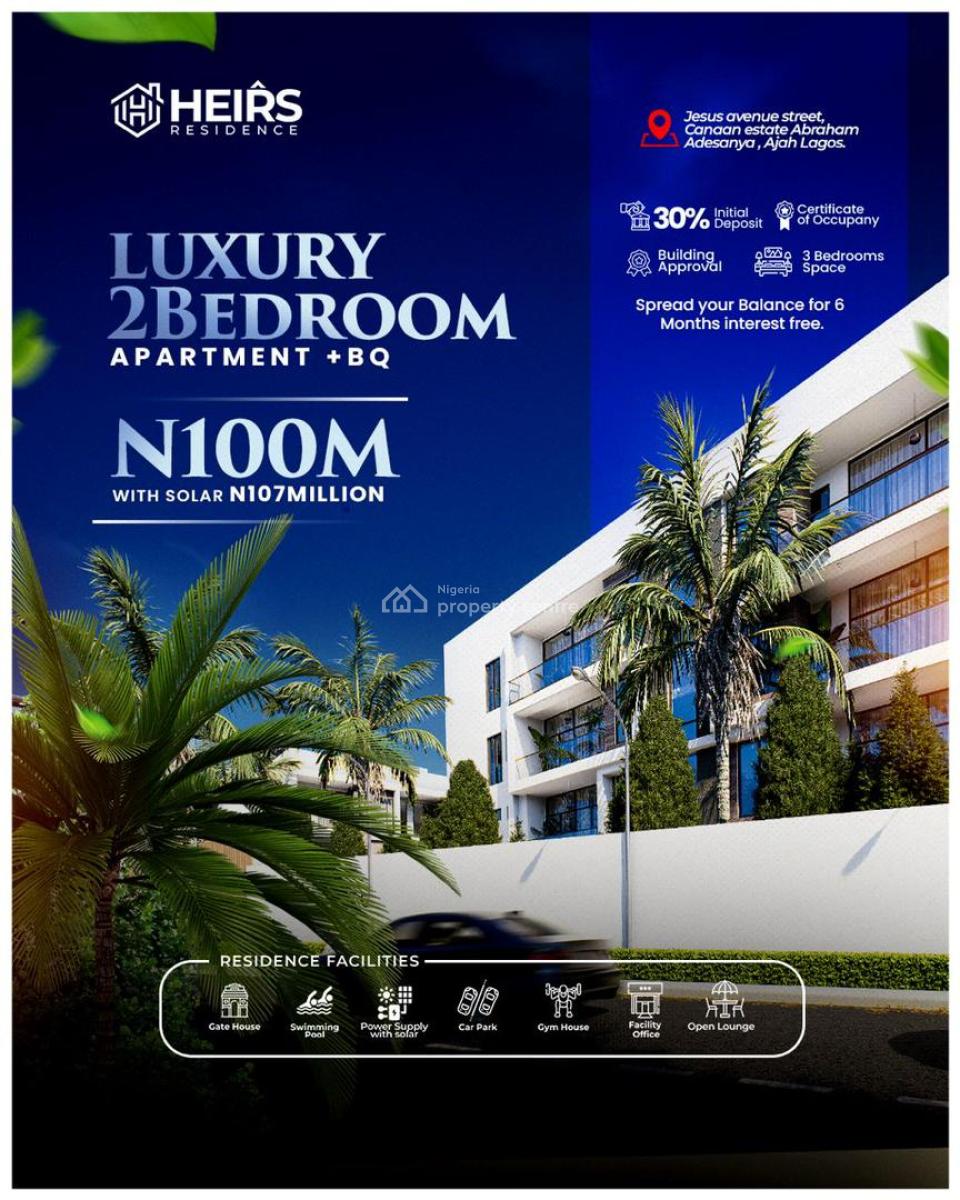 2 Bedrooms Apartment with Bq in a Secured and Serene Environment, Abraham Adesanya, Ajah, Lagos, Flat / Apartment for Sale