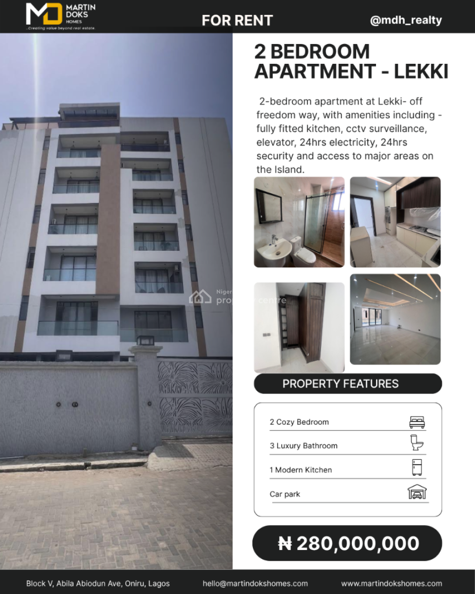 2 Bedroom Apartment Available, Off Fredom Way, Lekki, Lagos, Block of Flats for Sale