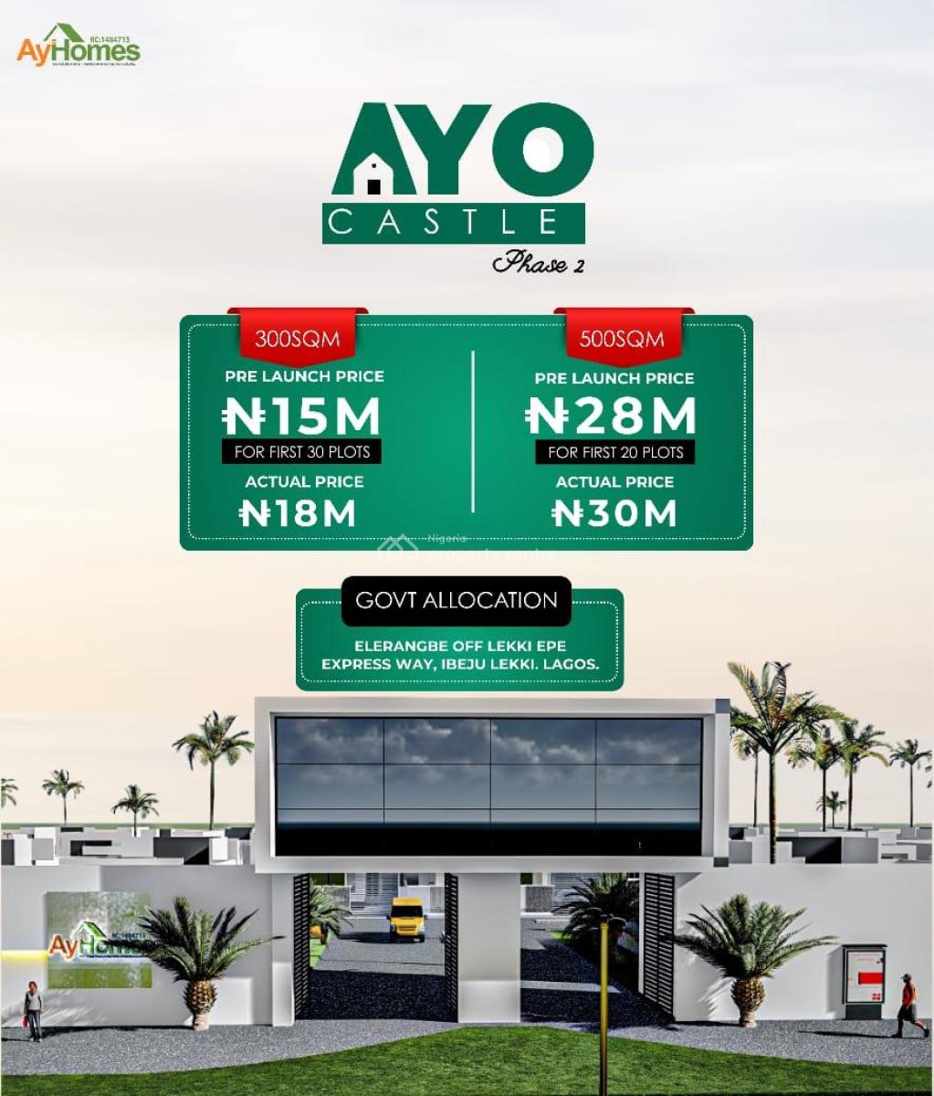 Fast Growing Area Land, Ibeju Lekki Lagos, Eleranigbe, Ibeju Lekki, Lagos, Residential Land for Sale