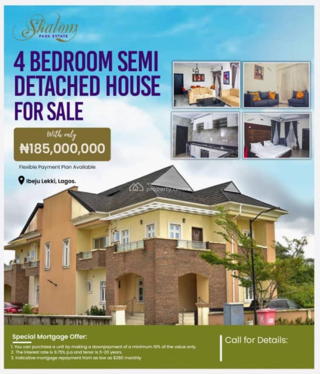 4 Bedroom Luxurious Semi Detached with Unmatched Infrastructure, Shalom Park Estate, Abijo, Lekki, Lagos, Semi-detached Duplex for Sale