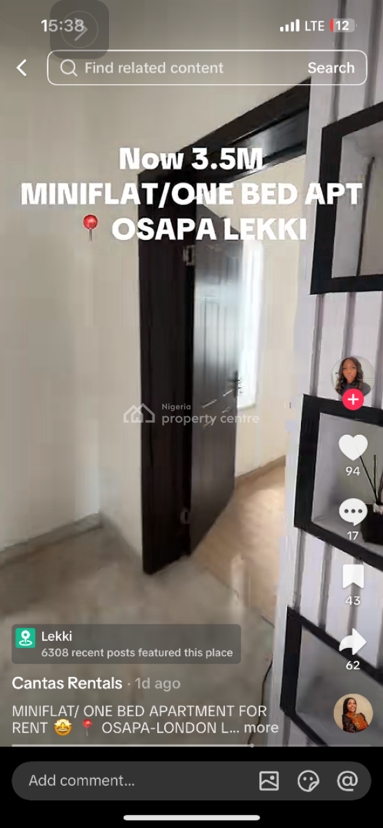 Luxury Fully Serviced & Furnished Big Studio Apartment, Lekki Phase 1, Lekki, Lagos, Flat / Apartment for Rent