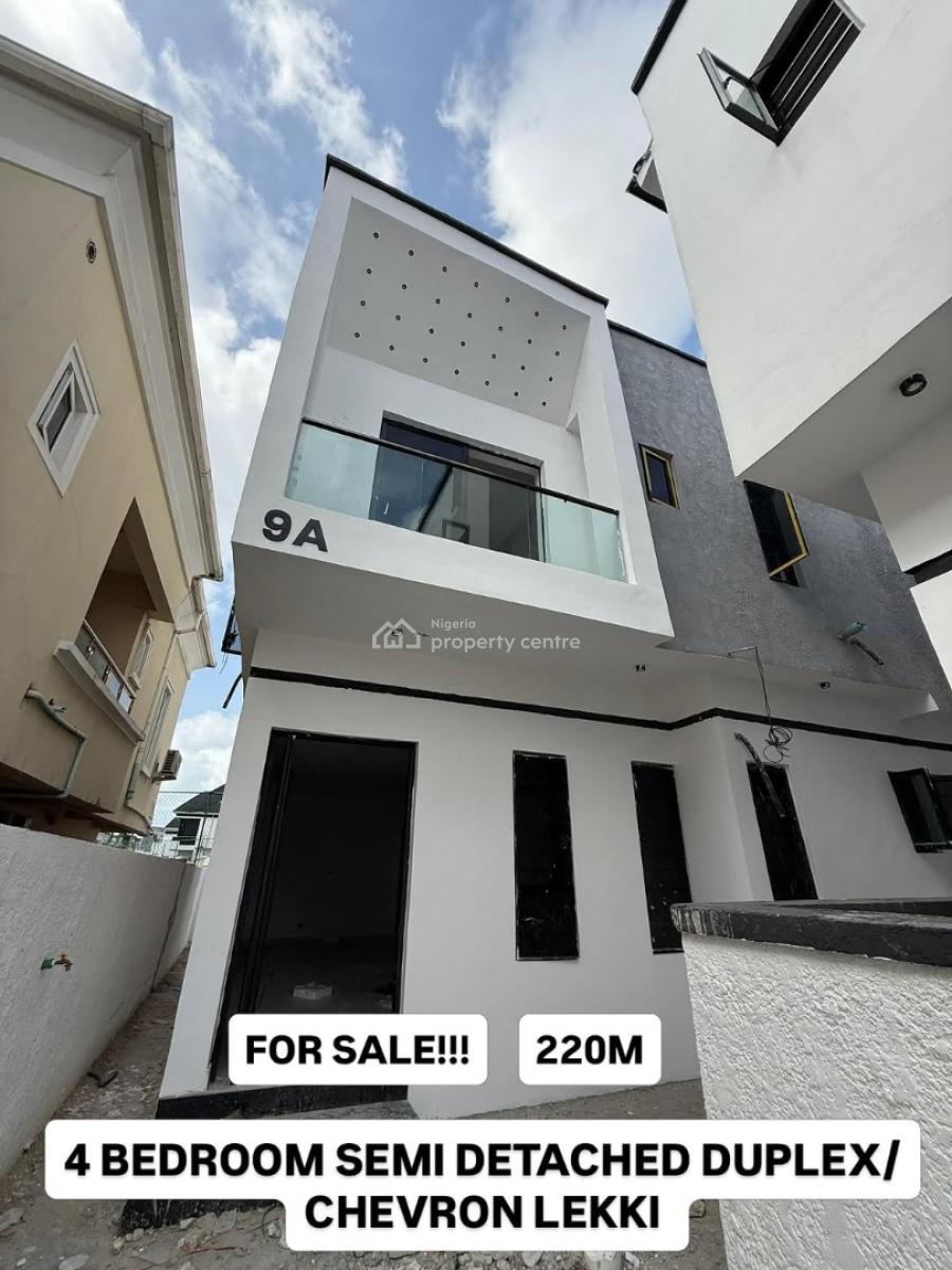 Four Bedroom Semi Detached Duplex, Chevron, Lekki, Lagos, Semi-detached Duplex for Sale