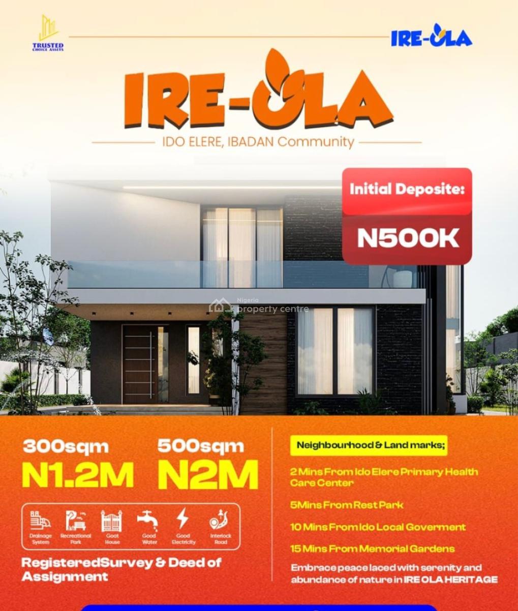 Land with Deed of Assignment, Ire Ola Heritage Located at Ido Elere, Ibadan, Oyo, Mixed-use Land for Sale