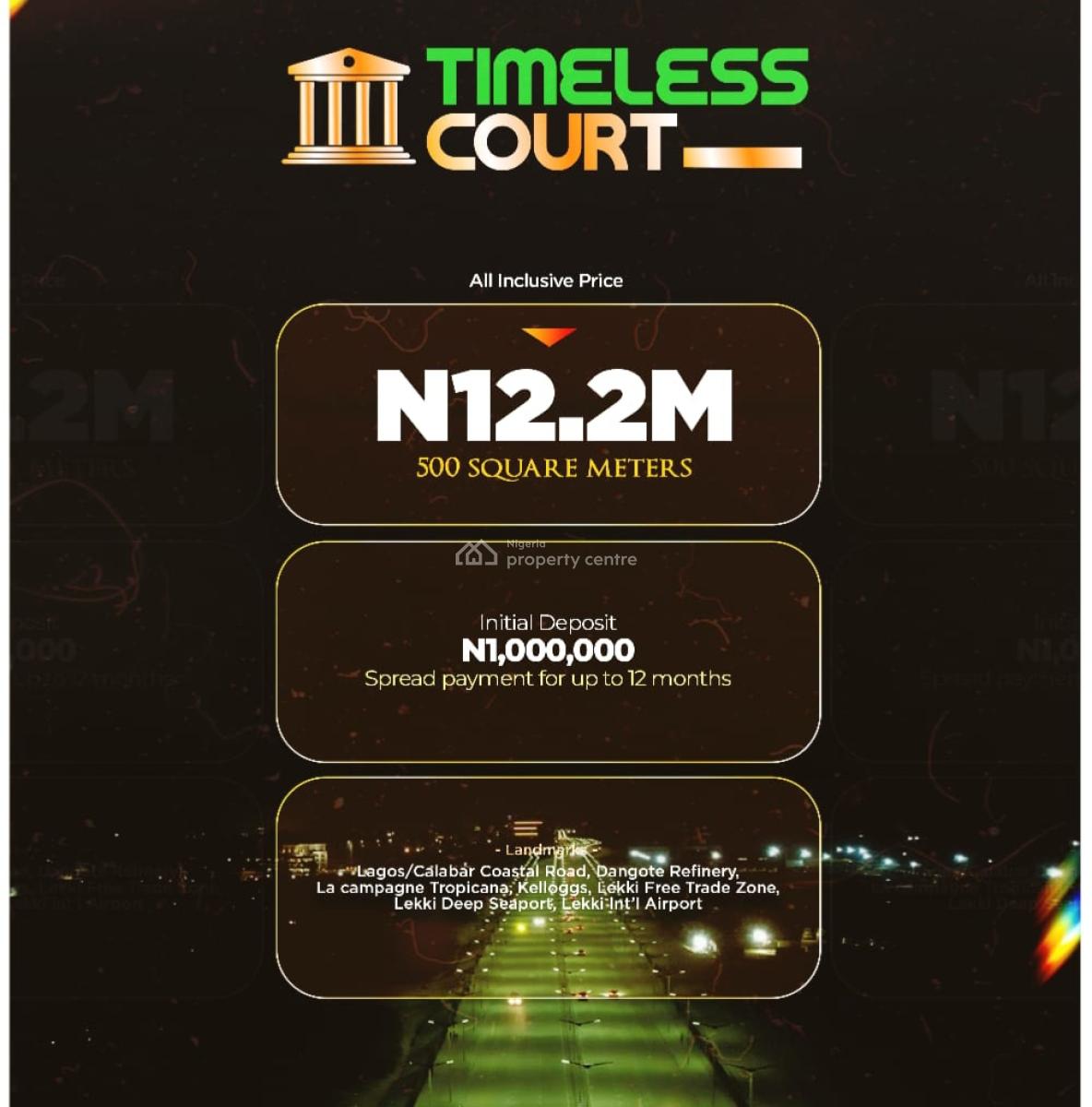 Land Measuring 500 Square Meters, Timeless Court Estate , Coastal Road, Okun Imedu, Ibeju Lekki, Lagos, Residential Land for Sale