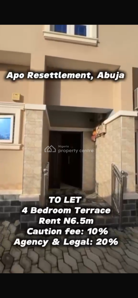 4-bedroom Terrace, Apo Resettlement, Apo, Abuja, Terraced Duplex for Rent