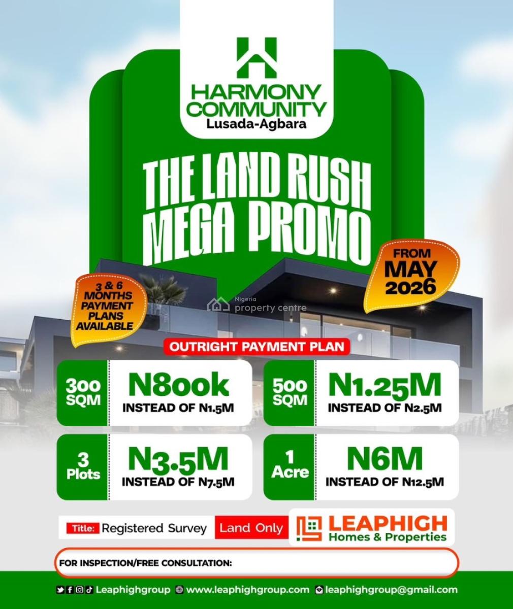 Harmony Community, Lusada, Agbara, Ado-odo/ota, Ogun, Mixed-use Land for Sale