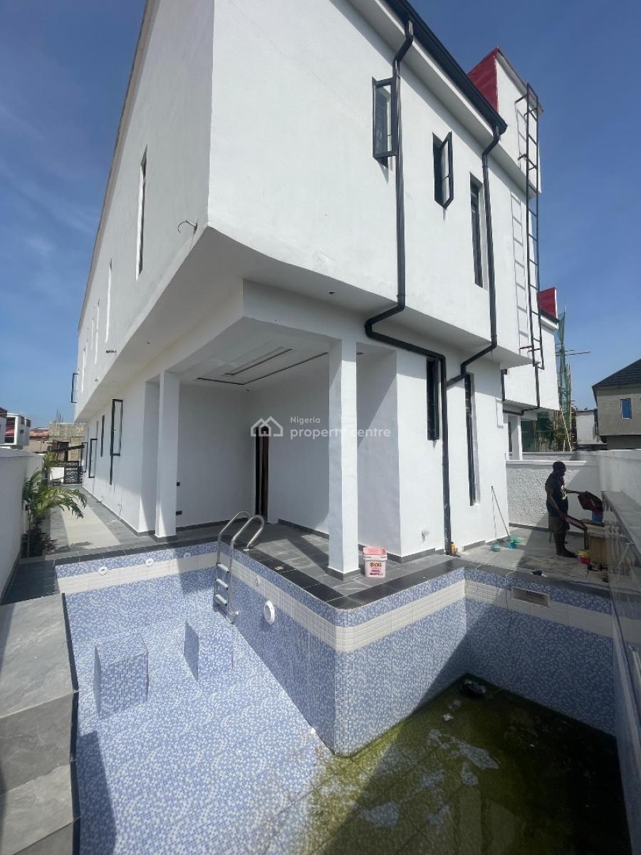 Elegant 5 Bedroom Fully Detached Duplex with Pool & Car Port, Sangotedo, Ajah, Lagos, Detached Duplex for Sale