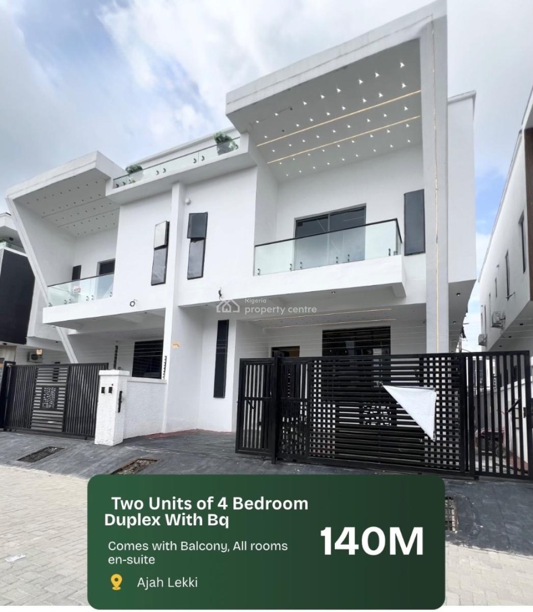 4 Bedroom Semi Detached Duplex with Bq, Ajah, Lagos, Semi-detached Duplex for Sale