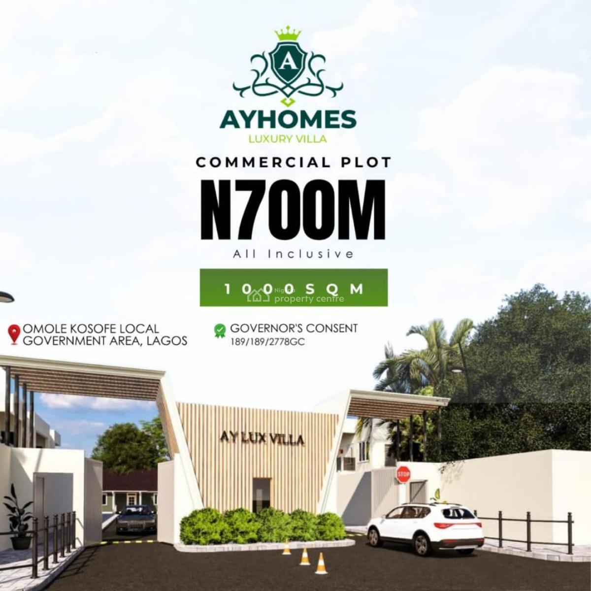 Land with Governors Consent, Ayhomes Luxury Villa Located at Omole Kosofe Local Government Area, Ikeja, Lagos, Commercial Land for Sale