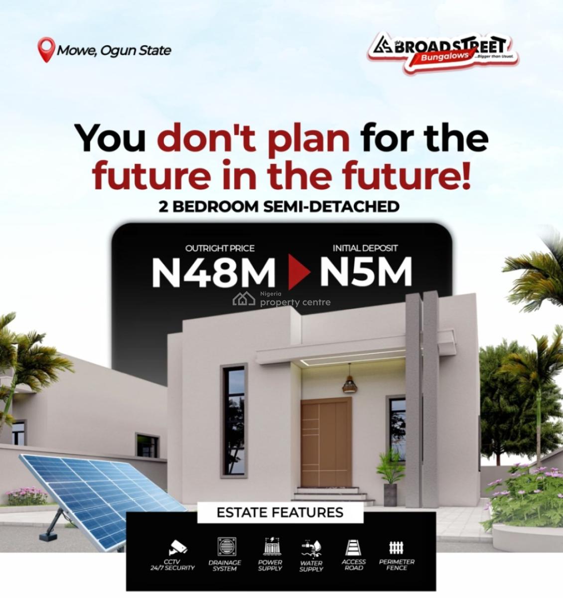 Spacious 3-bedroom Fully Detached with Payment Available for 12 Month, Gated and Secured Environment with 24/7 Surveillance - Perimeter Fenci, Mowe Ofada, Ogun, Detached Bungalow for Sale