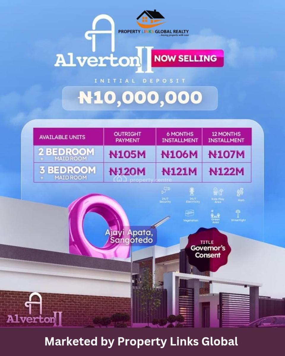 Spacious 3 Bedroom Detached Fully Furnished Duplex in Ajayi Apata, The Alverton Estate By Inside Ajayi Apata Estate By Shoprite, Sangotedo, Ajah, Lagos, Detached Duplex for Sale