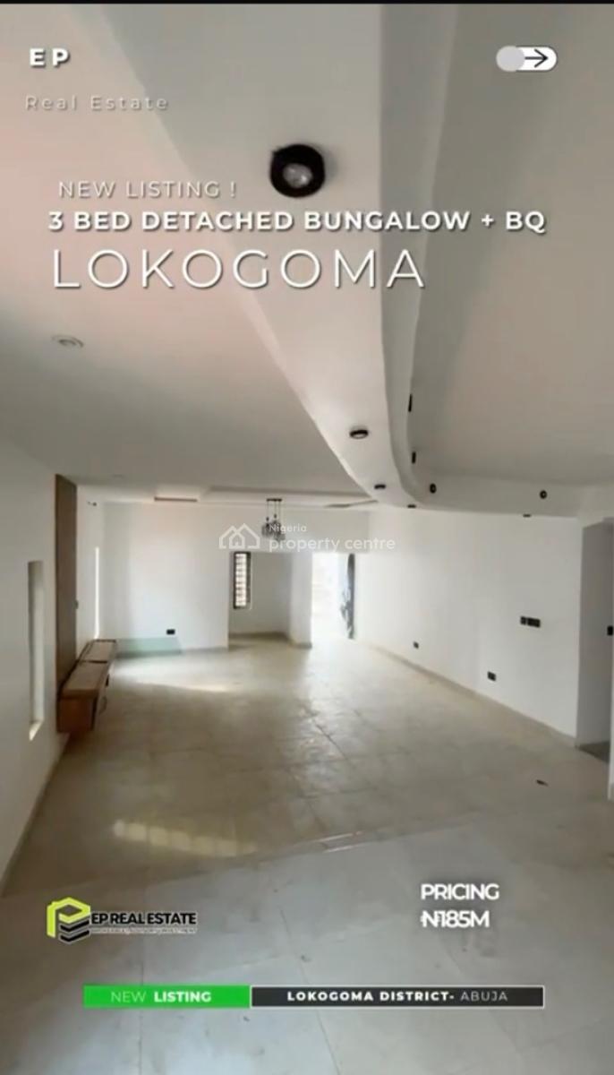 3 Bedroom Bungalow with Bq at Lokogoma, Lokogoma District, Abuja, Detached Bungalow for Sale