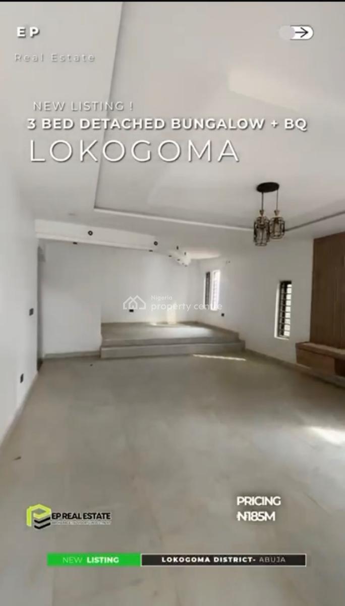 3 Bedroom Bungalow with Bq at Lokogoma, Lokogoma District, Abuja, Detached Bungalow for Sale