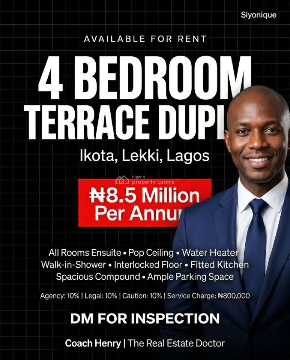 Luxury 4 Bed Terrace Duplex, Ikota, Lekki, Lagos, Terraced Duplex for Rent