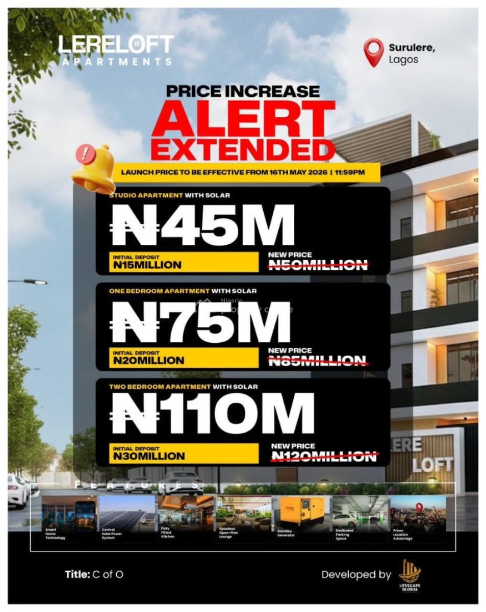 Luxury One-bedroom Apartments, Aguda, Surulere, Lagos, House for Sale