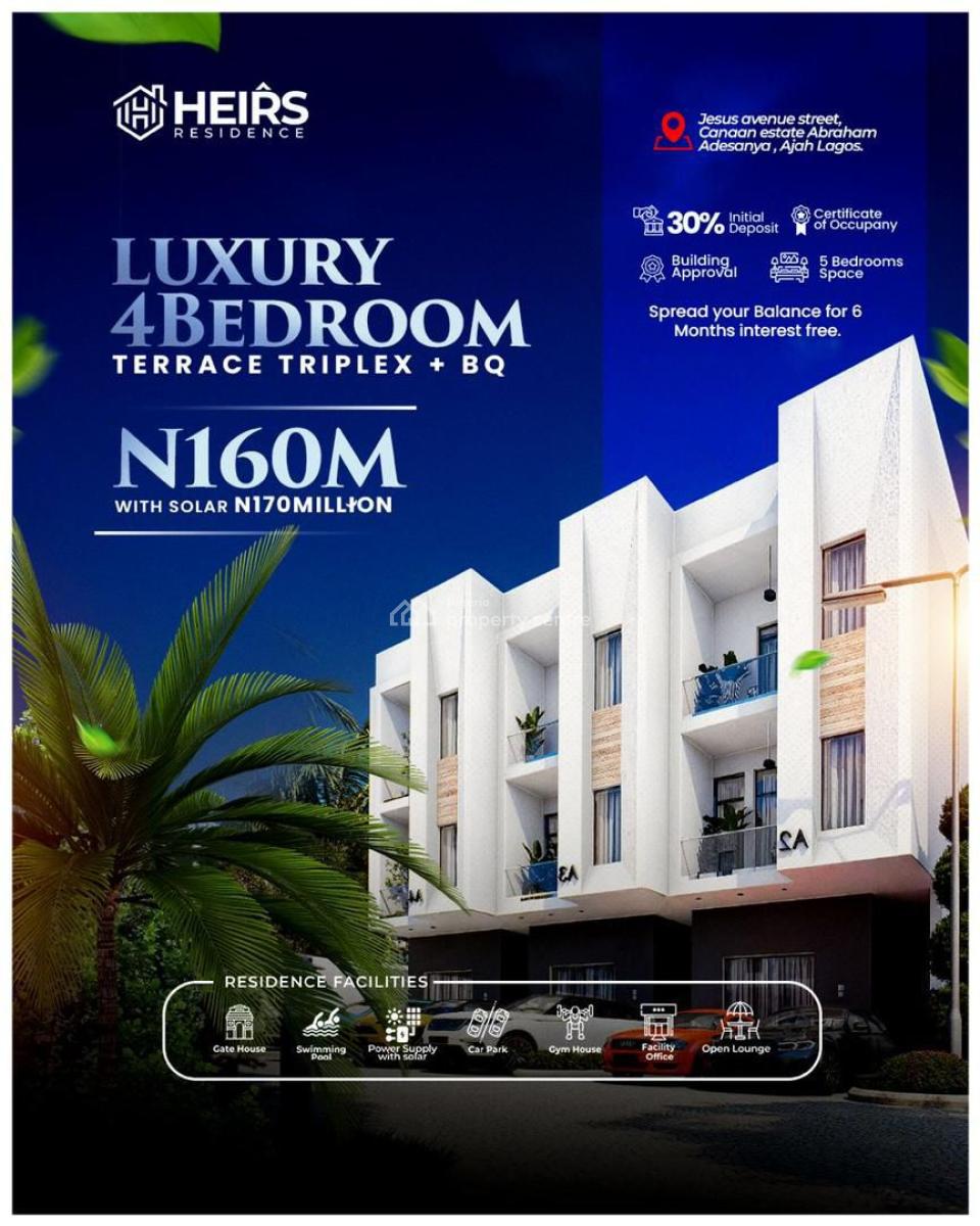Secure Your Dream Home at Heirs Residence 100% Value for Money, Canaan Estate By Dkk, Abraham Adesanya., Lekki Expressway, Lekki, Lagos, House for Sale