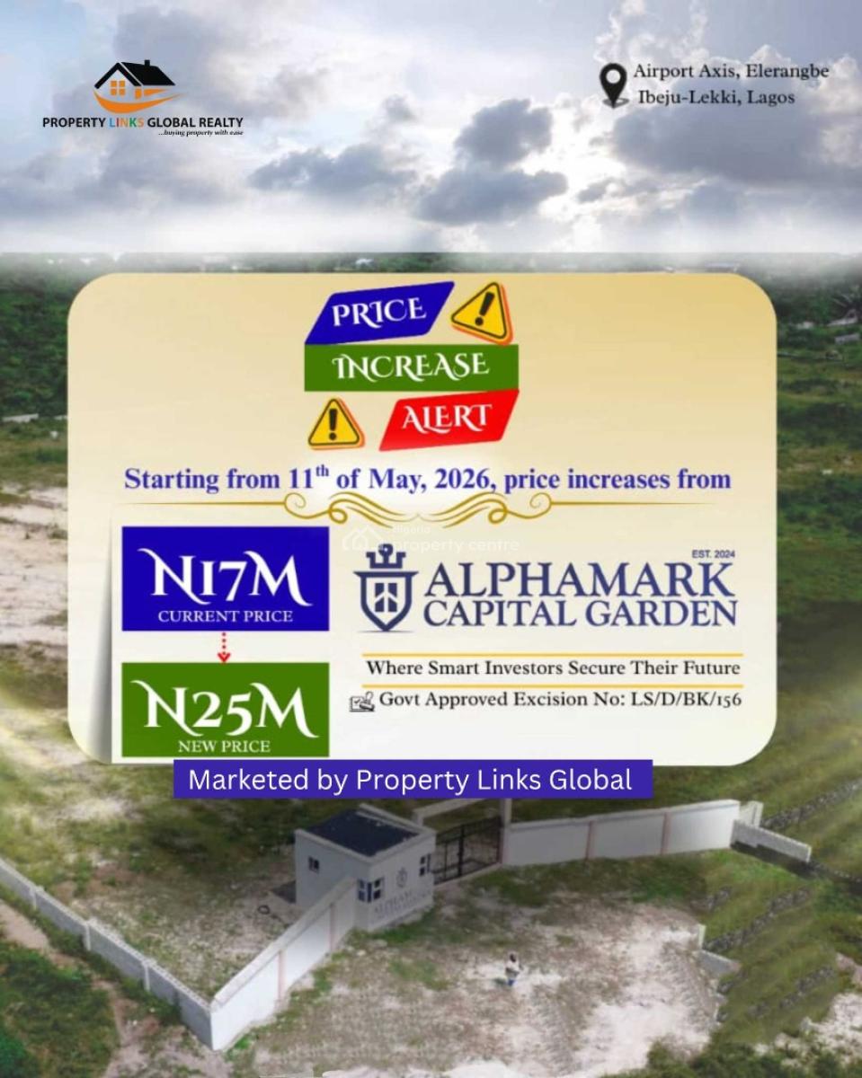 Verified Land with Amazing Infrastructures, Alphamark Capital Gardens Estate in Elerangbe, Ibeju Lekki, Lagos, Mixed-use Land for Sale