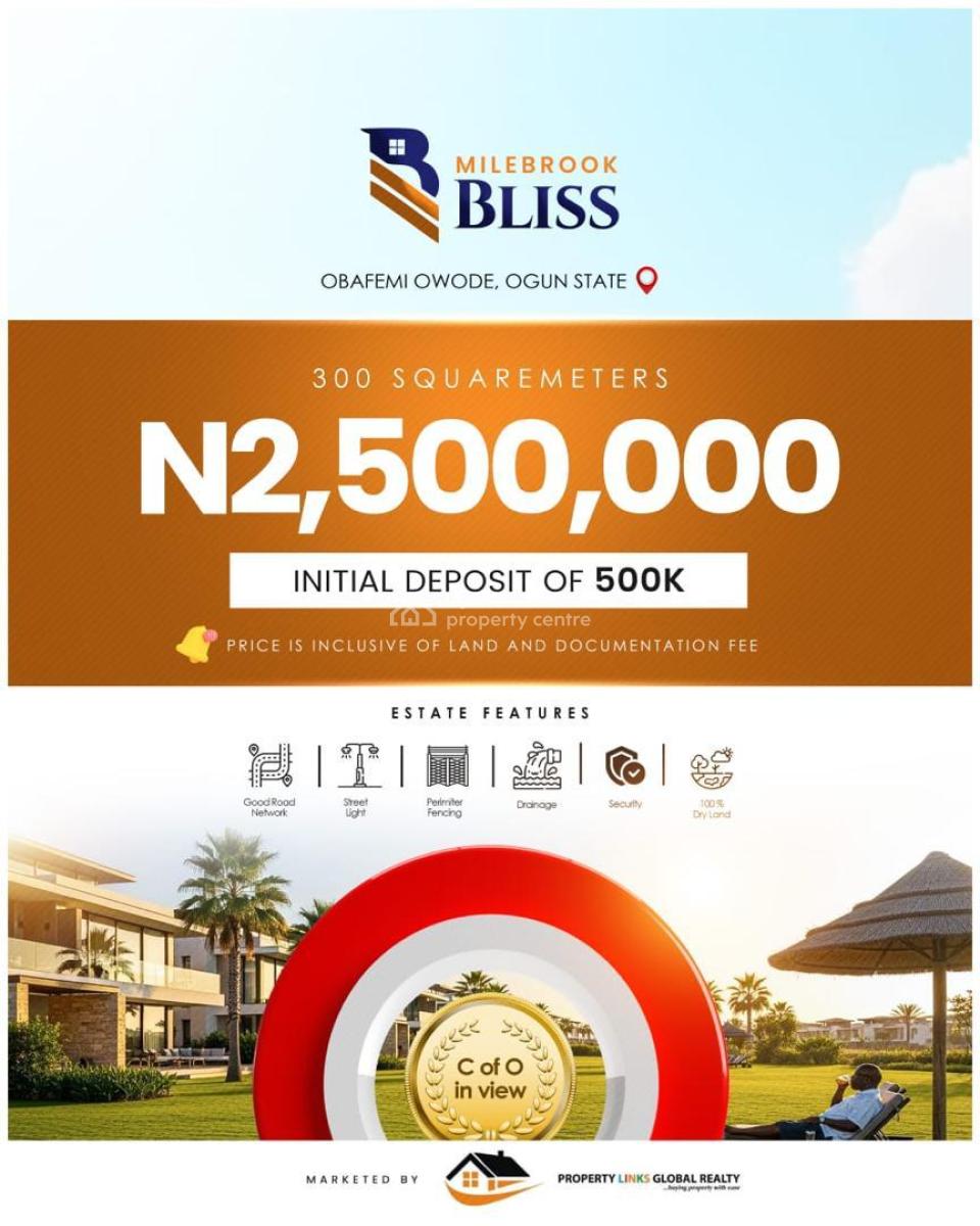 Land with C of O in View, Milebrook Bliss Estate Close to Sagamu Interchange, Obafemi Owode, Ogun, Mixed-use Land for Sale