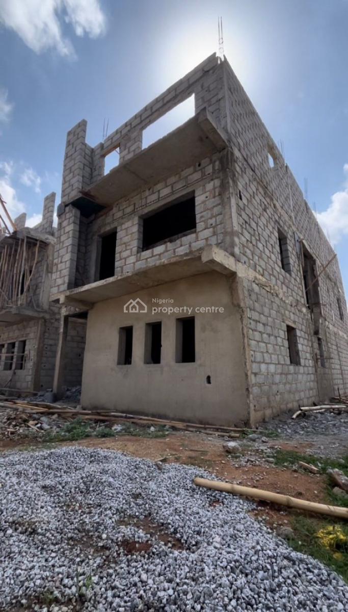 Newly Built Semi-finished 4-bedroom Terrace Duplex with Bq, Dawaki, Gwarinpa, Abuja, Terraced Duplex for Sale