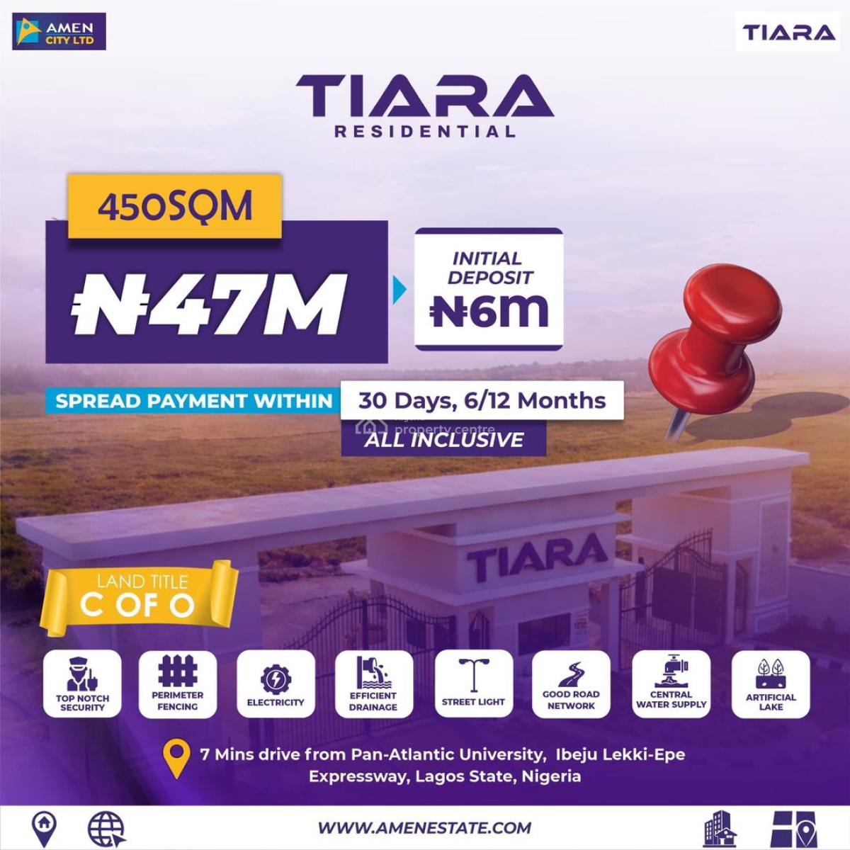 Plot Land Tiara Estate Lekki Epe, Eputu, Ibeju Lekki, Lagos, Residential Land for Sale