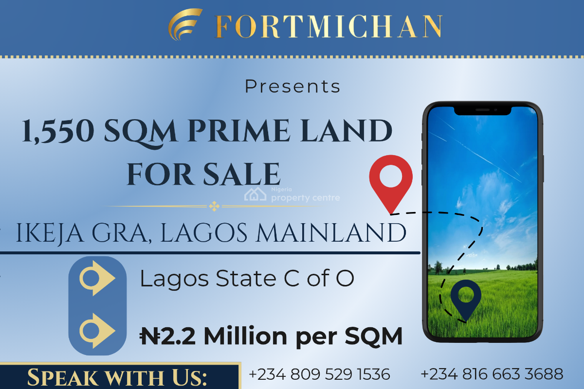 1,550 Sqm Prime Land, Oduduwa Street, Ikeja Gra, Ikeja, Lagos, Land for Sale