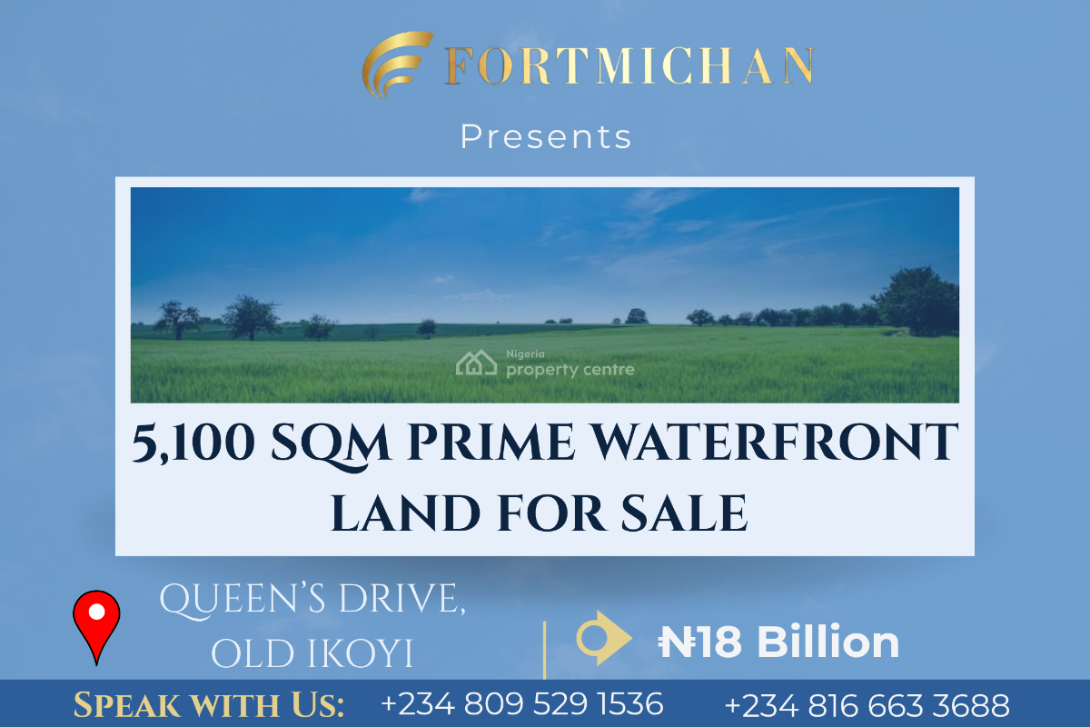 5,100 Sqm Prime Waterfront Land, Queens Drive ( Oyinkan Abayomi Drive), Old Ikoyi, Ikoyi, Lagos, Land for Sale