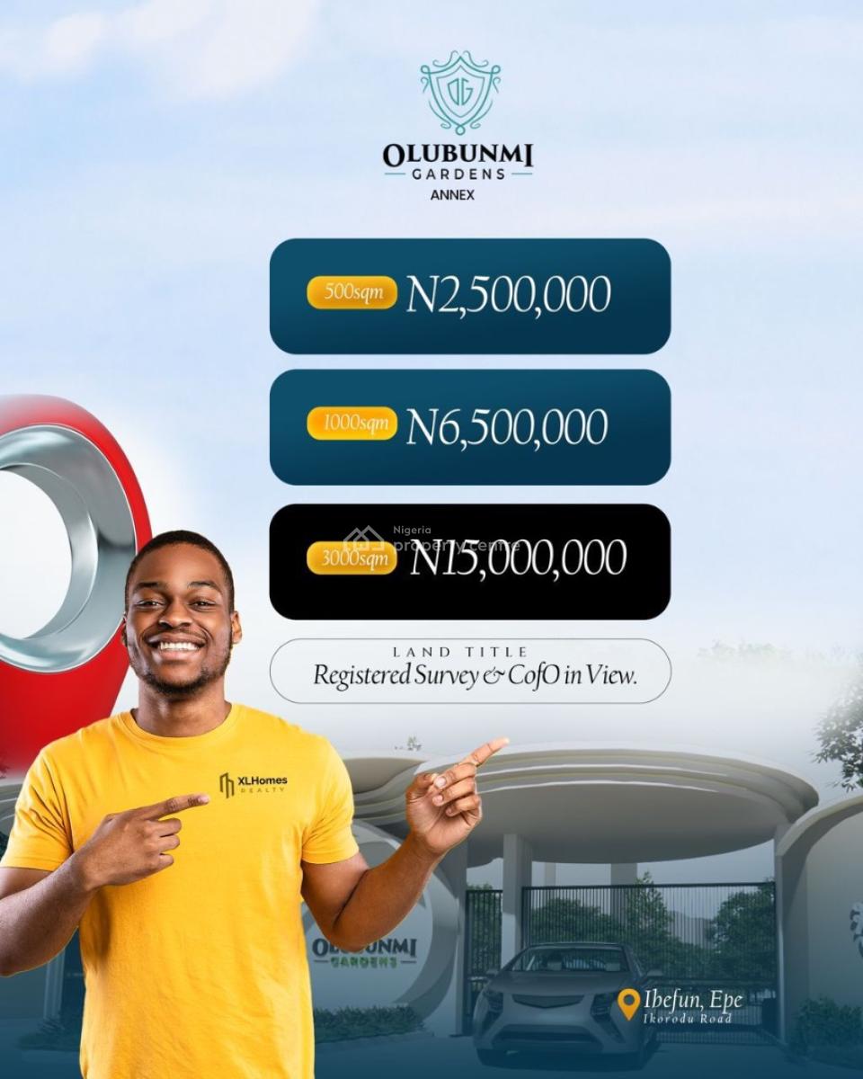 Epe Land with C of O in View for 2.5m --- Only 8 Plots Left, Olubunmi Garden Annex, Ikorodu Road, Epe, Lagos, Residential Land for Sale
