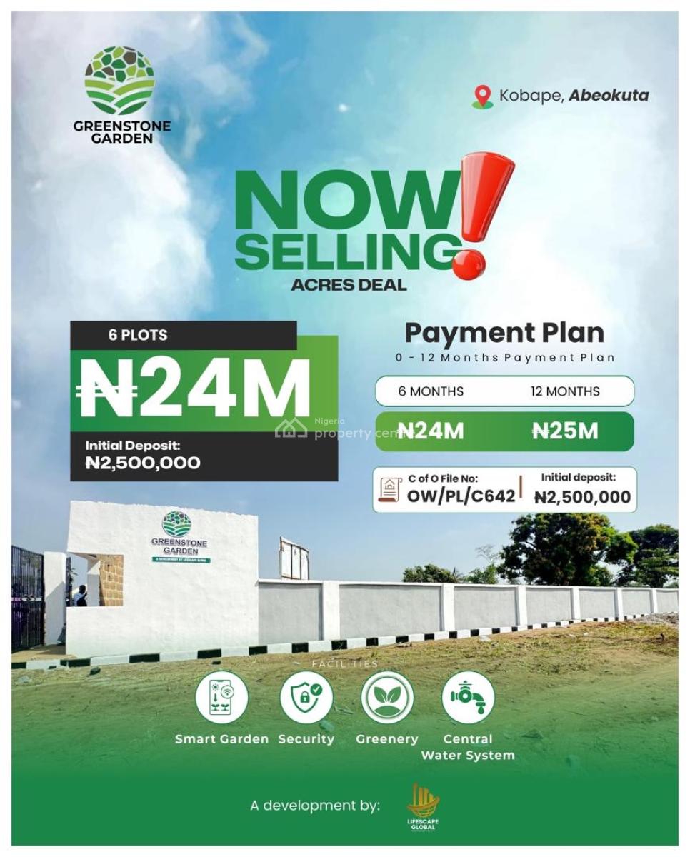Eco-friendly Estate in Abeokuta From 500k Deposit ,12 Months Payment, Greenstone Garden Estate, Kobape, Abeokuta South, Ogun, Mixed-use Land for Sale