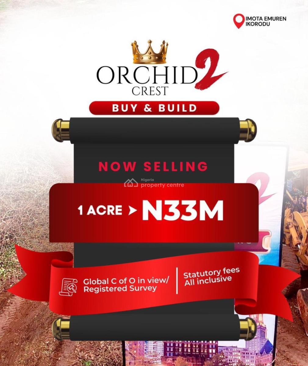 Buy & Build in Imota Ikorodu --- 100% Dry Land, Gym + Smart Garden, Orchid Crest Estate, Imota, Shares Landmark with Caleb University, Ikorodu, Lagos, Mixed-use Land for Sale