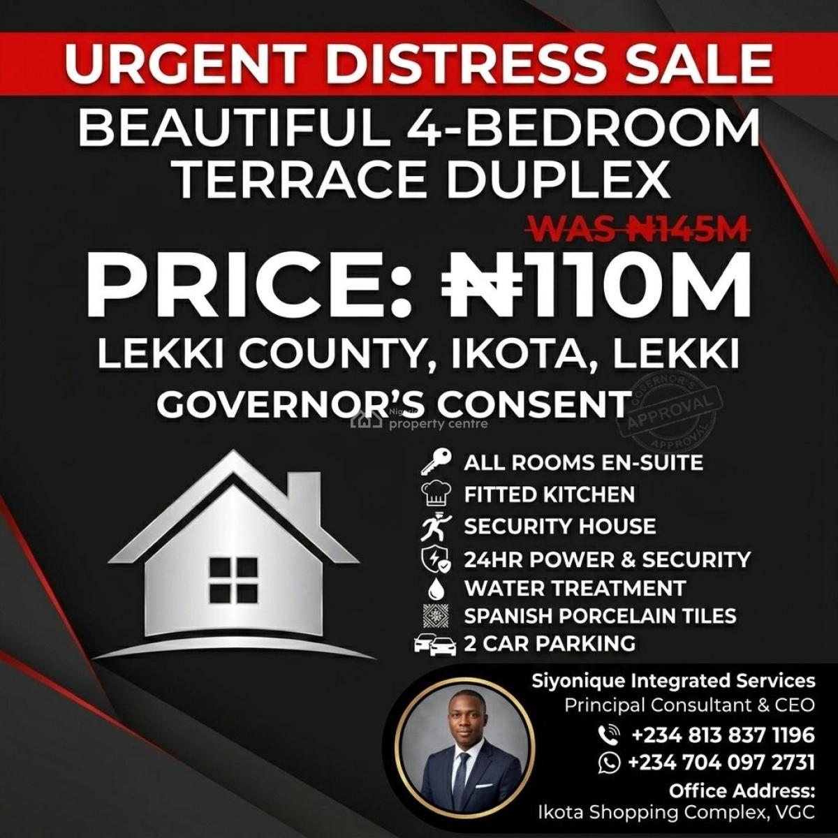 Affordable 4 Bedroom Terrace Duplex Suite for Investment, Lekki County Ikota, Ikota, Lekki, Lagos, Terraced Duplex for Sale