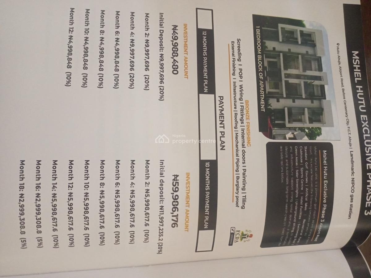 Hutu Exclusive Off Plan Block of Apartment, Before Centenary City, Lugbe District, Abuja, Flat / Apartment for Sale