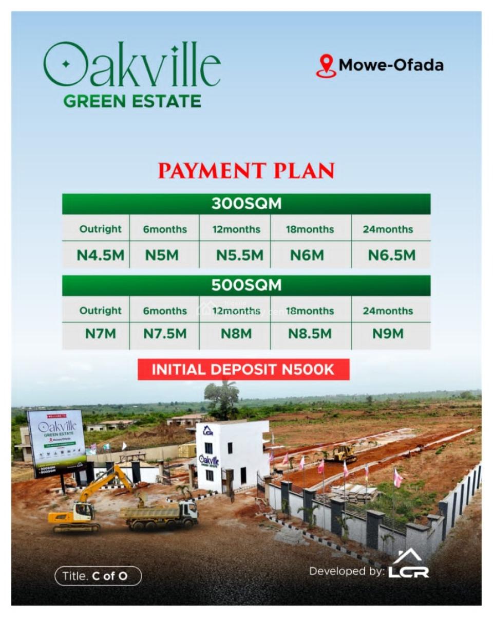 Oakville Green  Estate, Mowe Ofada, Mowe Ofada, Ogun, Residential Land for Sale