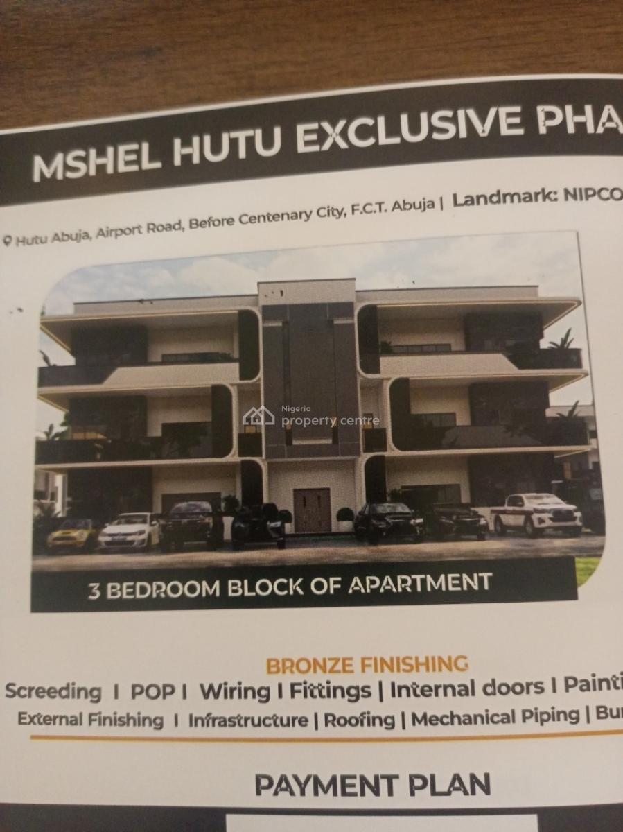Hutu Exclusive 3 Bedroom Block of Apartment, Before Centenary City, Lugbe District, Abuja, Flat / Apartment for Sale