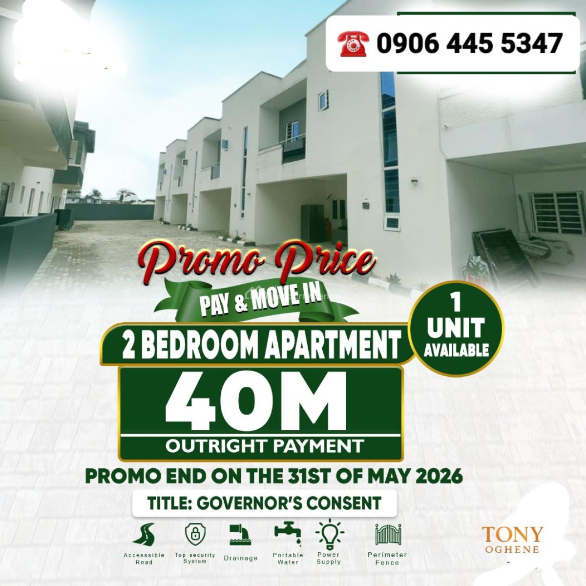 2 Bedroom Apartment in Abijo Gra, Lagos, Abijo Gra Off Lekki-epe Expressway, Abijo, Lekki, Lagos, Block of Flats for Sale