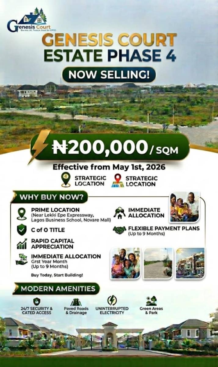 Affordable Plots of Residential Estate Land, Genesis Court Estate, Sangotedo, Ajah, Lagos, Residential Land for Sale