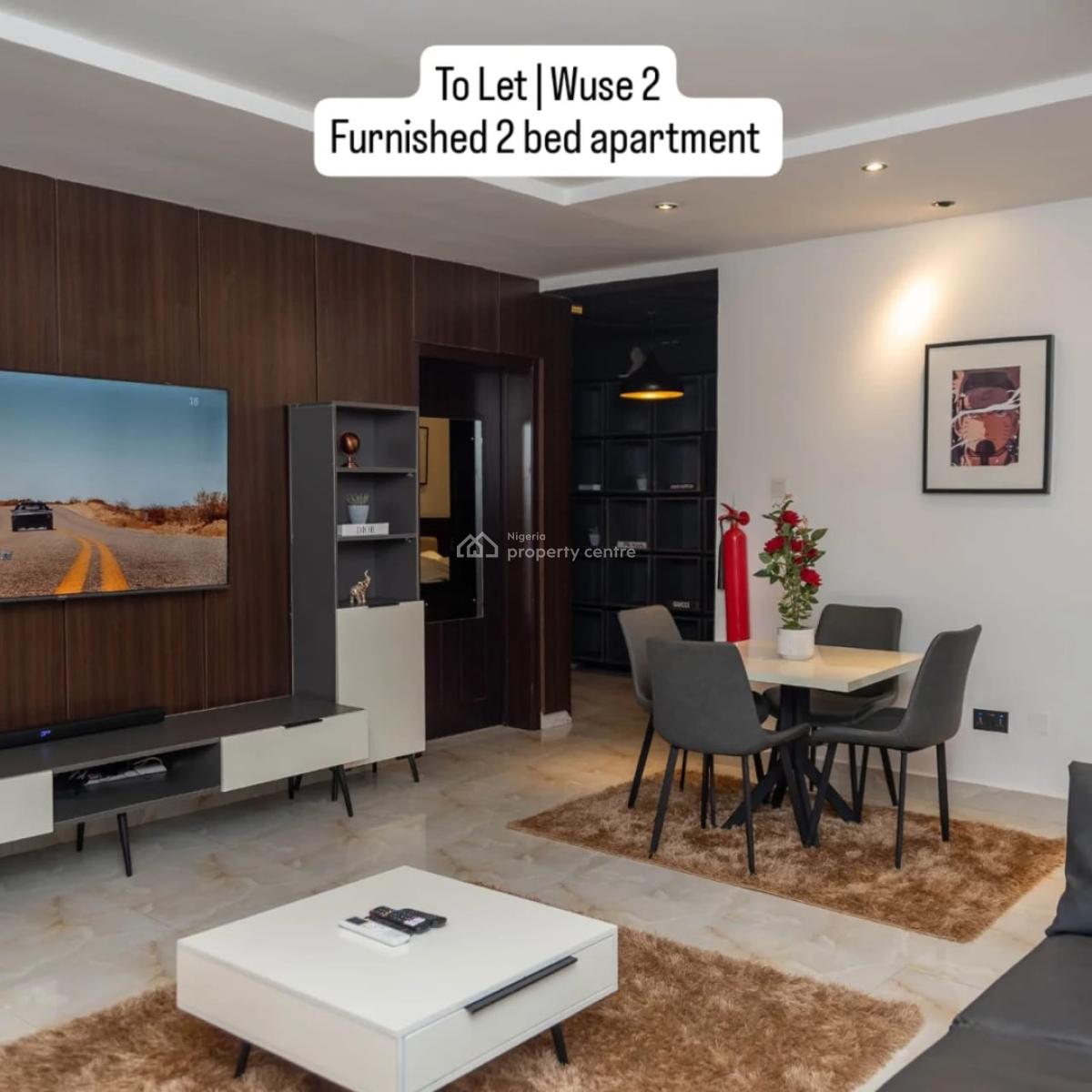 Luxury 2 Bedroom Furnished Spacious Apartment, Serene and Well Secured Neighborhood, Wuse 2, Abuja, Flat / Apartment for Rent