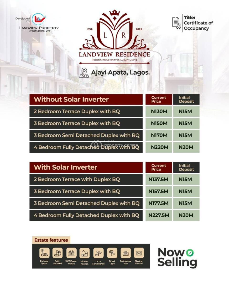 Luxury 2 Bedroom Terrace Duplex with Bq in a Prime Neighbourhood, Ajayi  Akpata, Sangotedo, Ajah, Lagos, Terraced Duplex for Sale