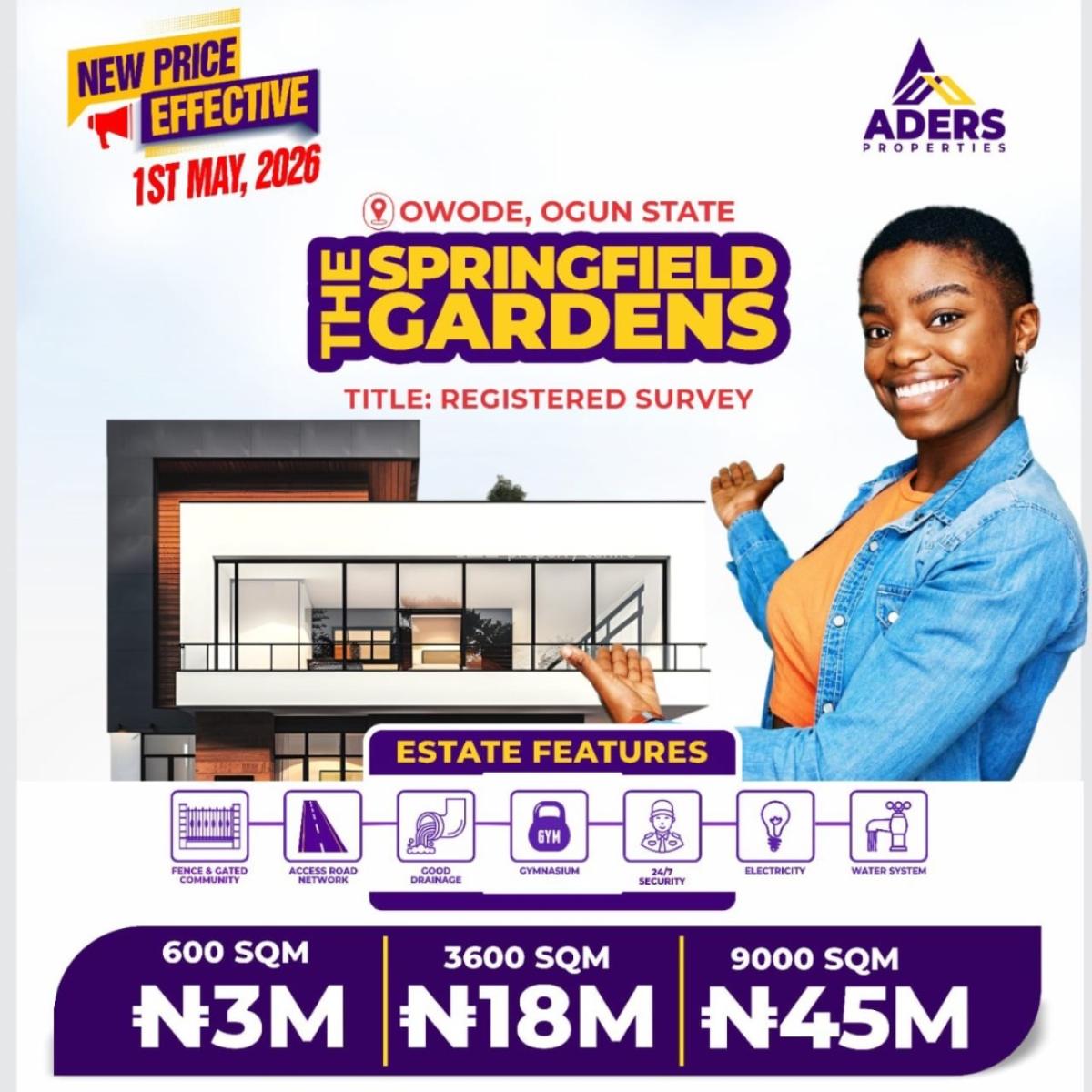Land, Springfield Gardens, Owode Yewa, Yewa North, Ogun, Mixed-use Land for Sale