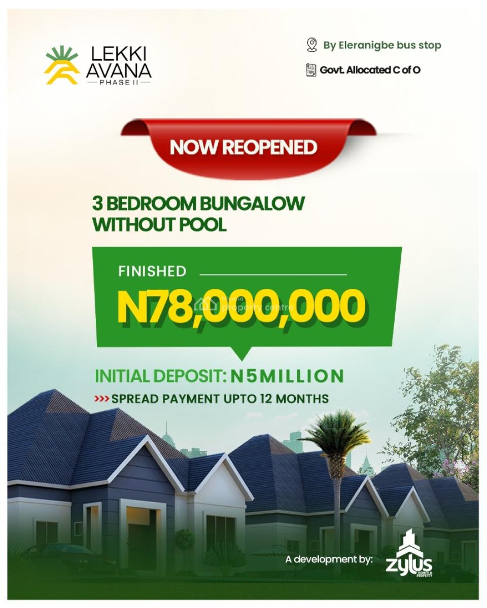 Hottest Luxury 4 Bedroom Bungalows in Ibeju Lekki Right Now, Lekki Avanna 2, Eleranigbe, Ibeju Lekki, Lagos, Detached Bungalow for Sale